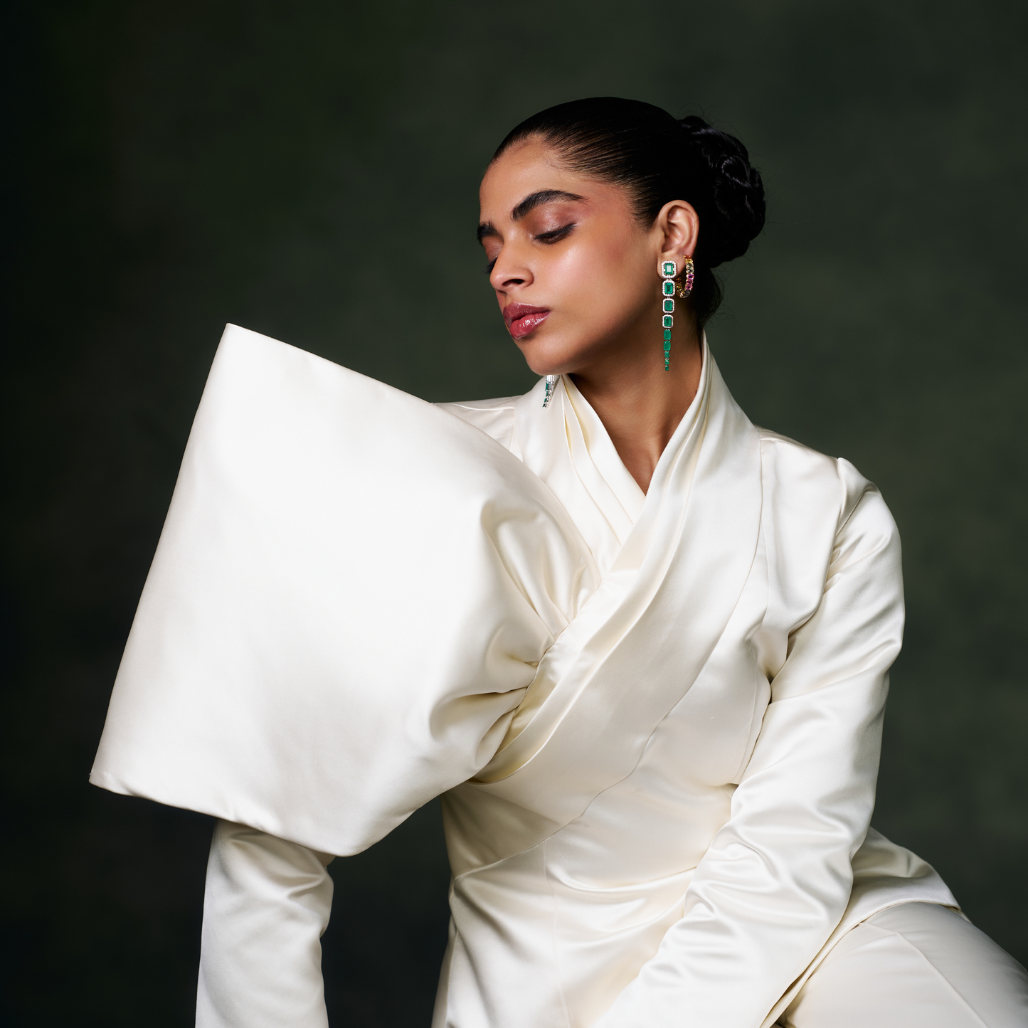 White Structured Bow Co-ord Set