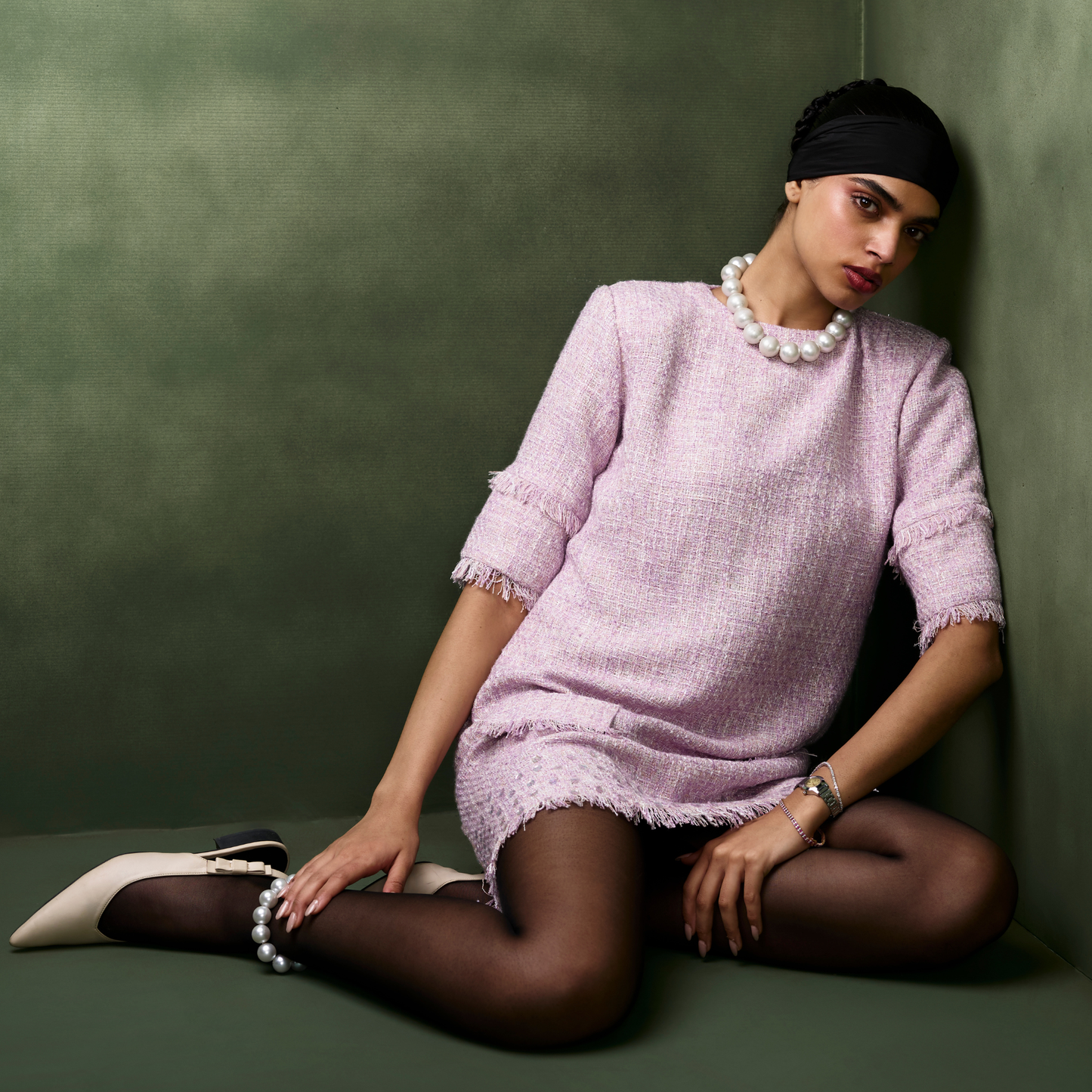 Lavender Tweed Dress