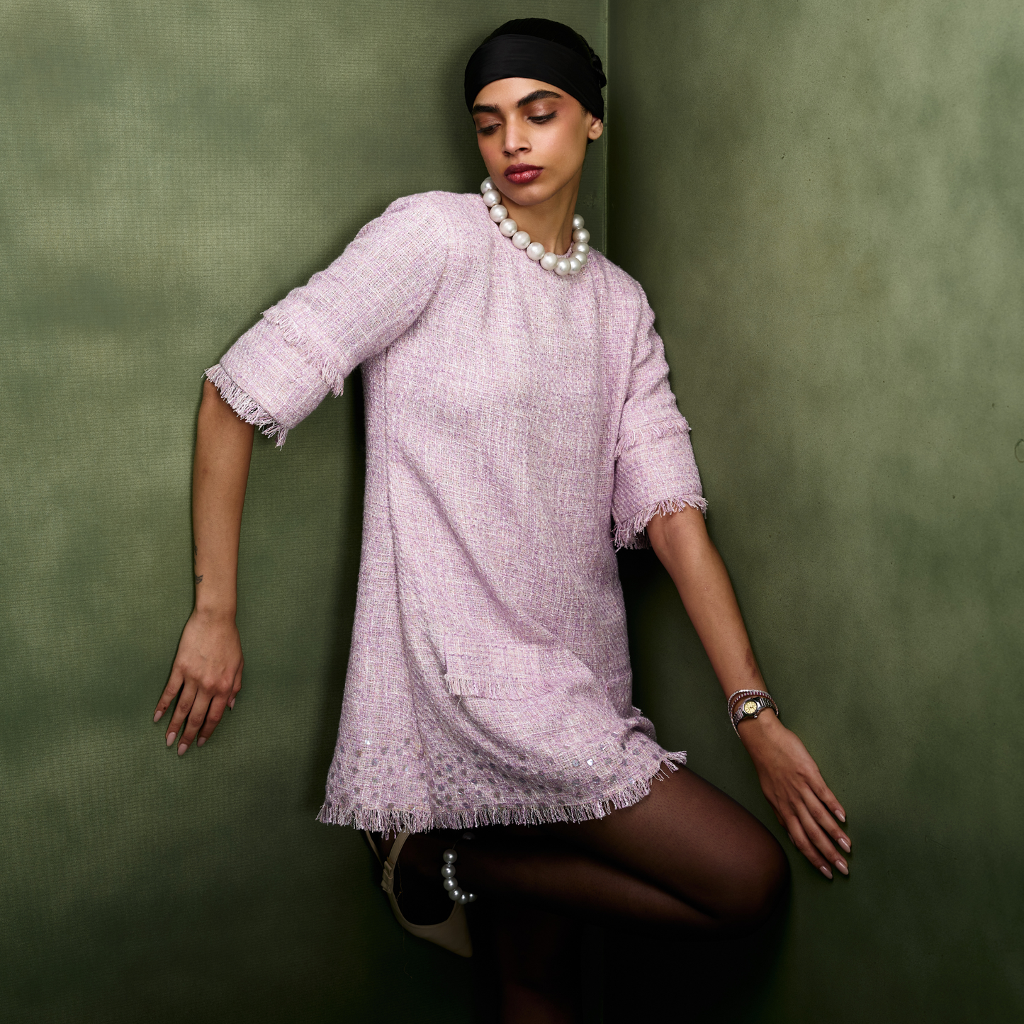 Lavender Tweed Dress