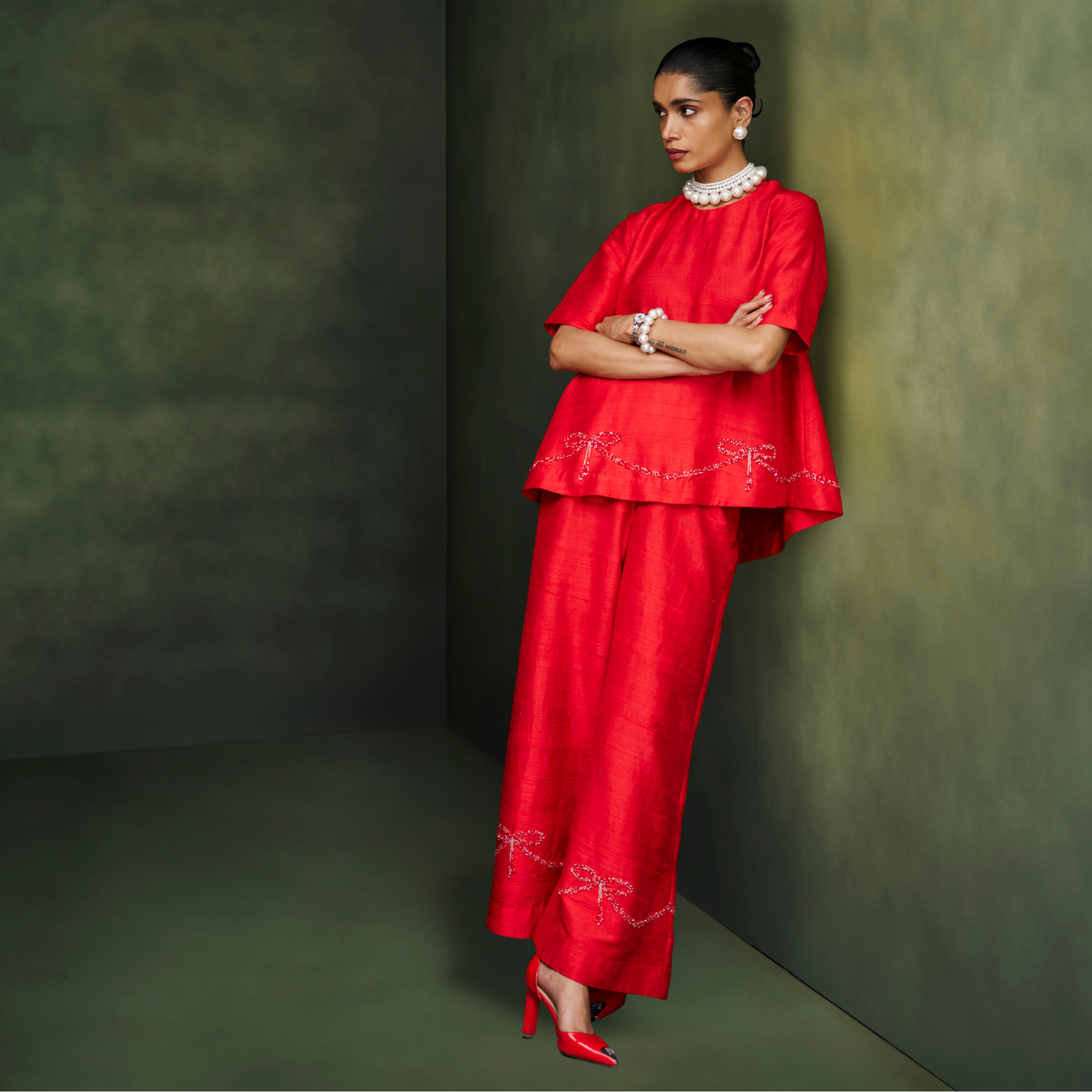 Red Bow Co-ord Set