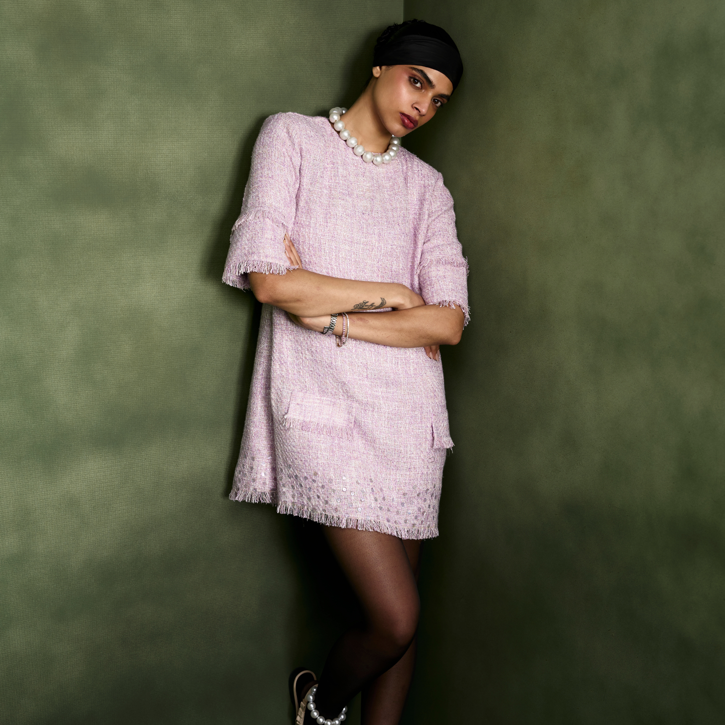 Lavender Tweed Dress