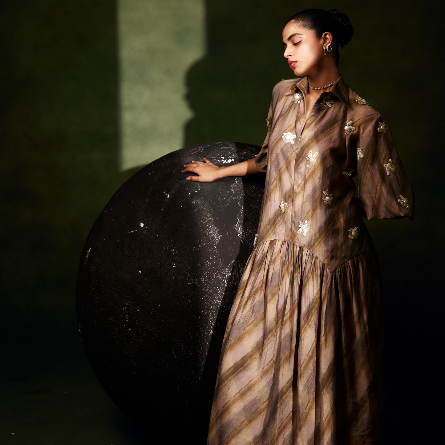 Marble Tier Embellished Dress