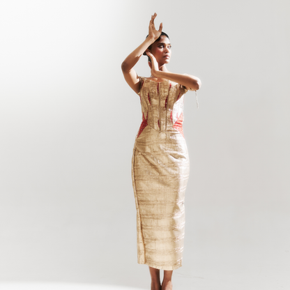 Gold textured dress