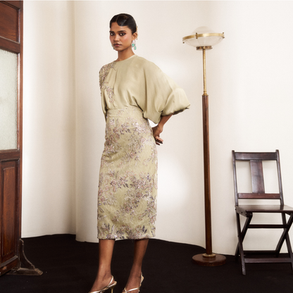 The Green Chantilly Skirt set