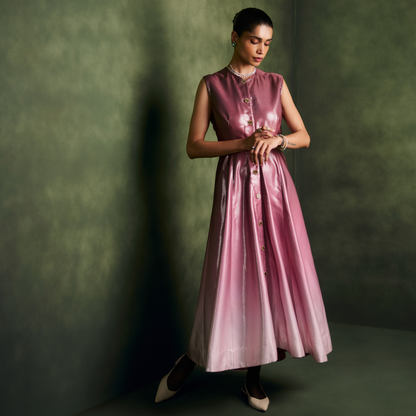 Leather Ombré Midi Dress