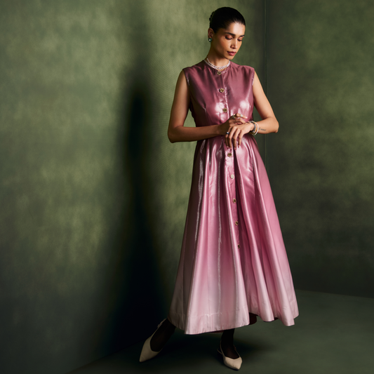 Leather Ombré Midi Dress