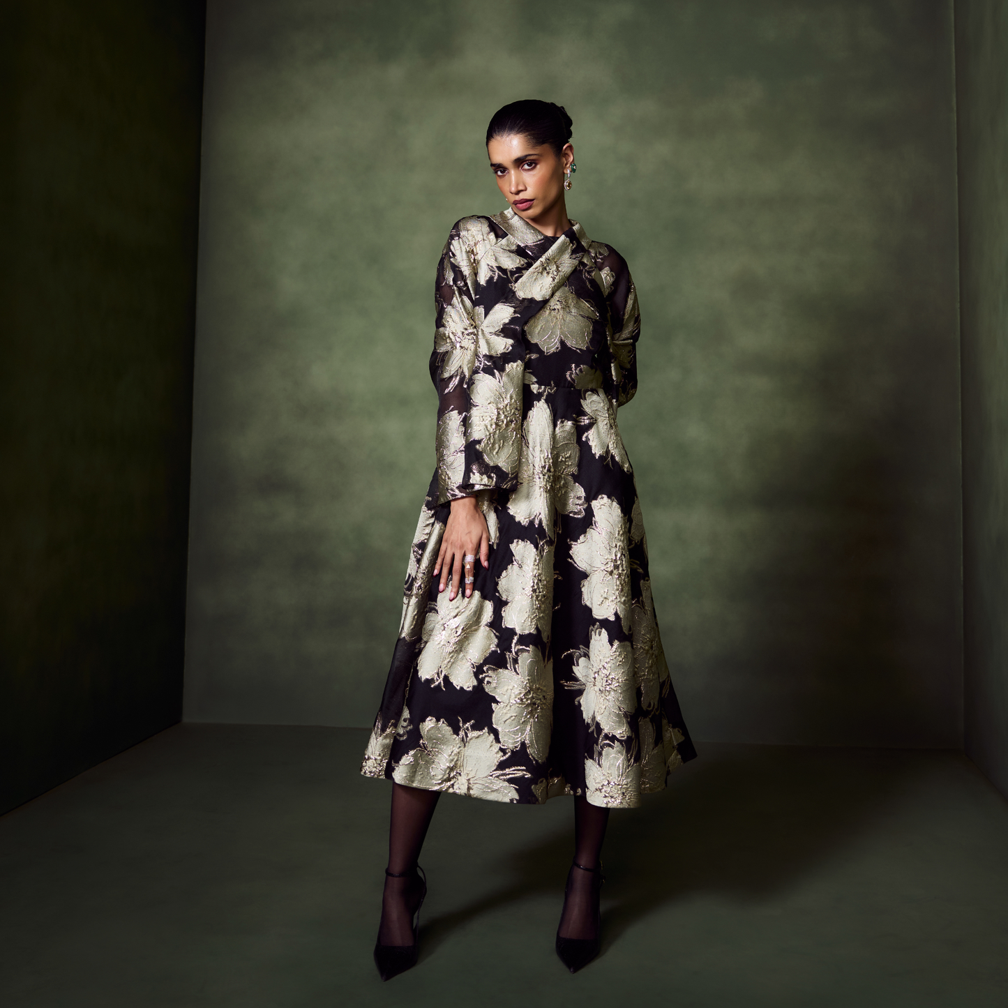 Jacquard Floral Dress