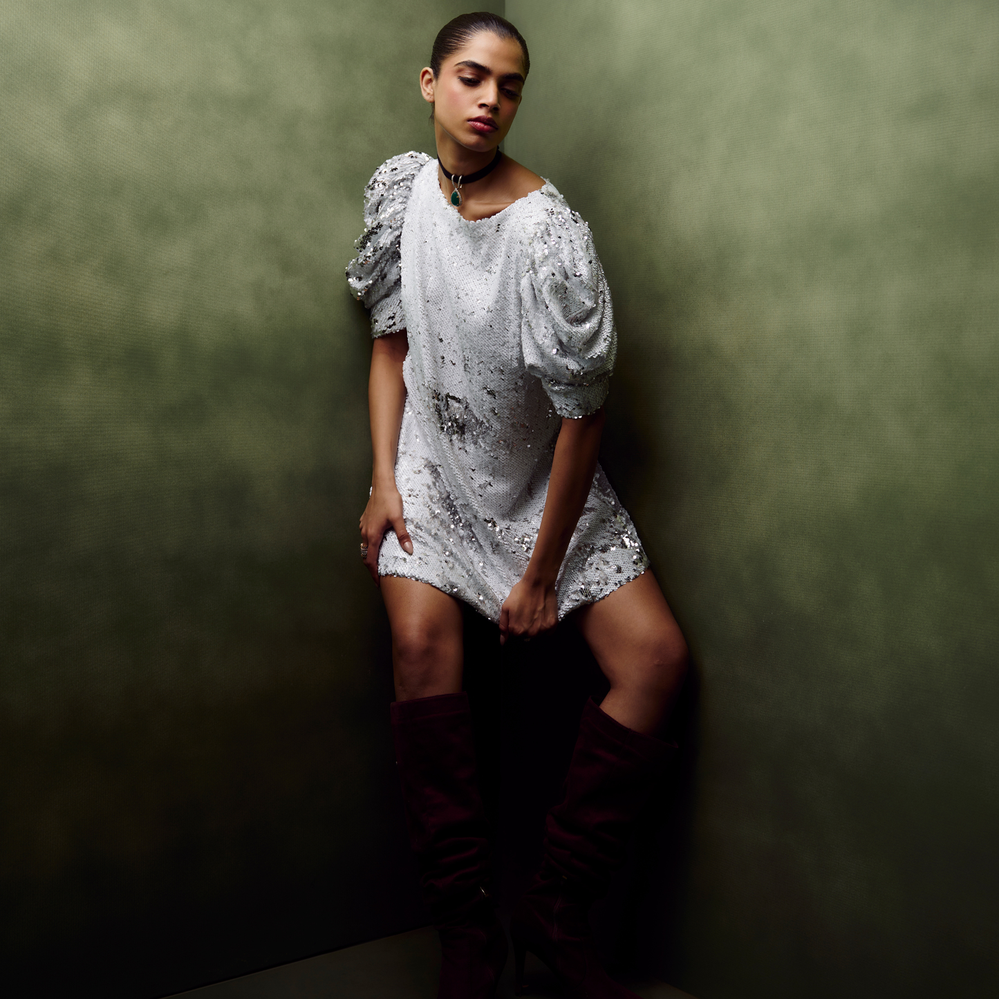 Dual Tone Sequin Dress