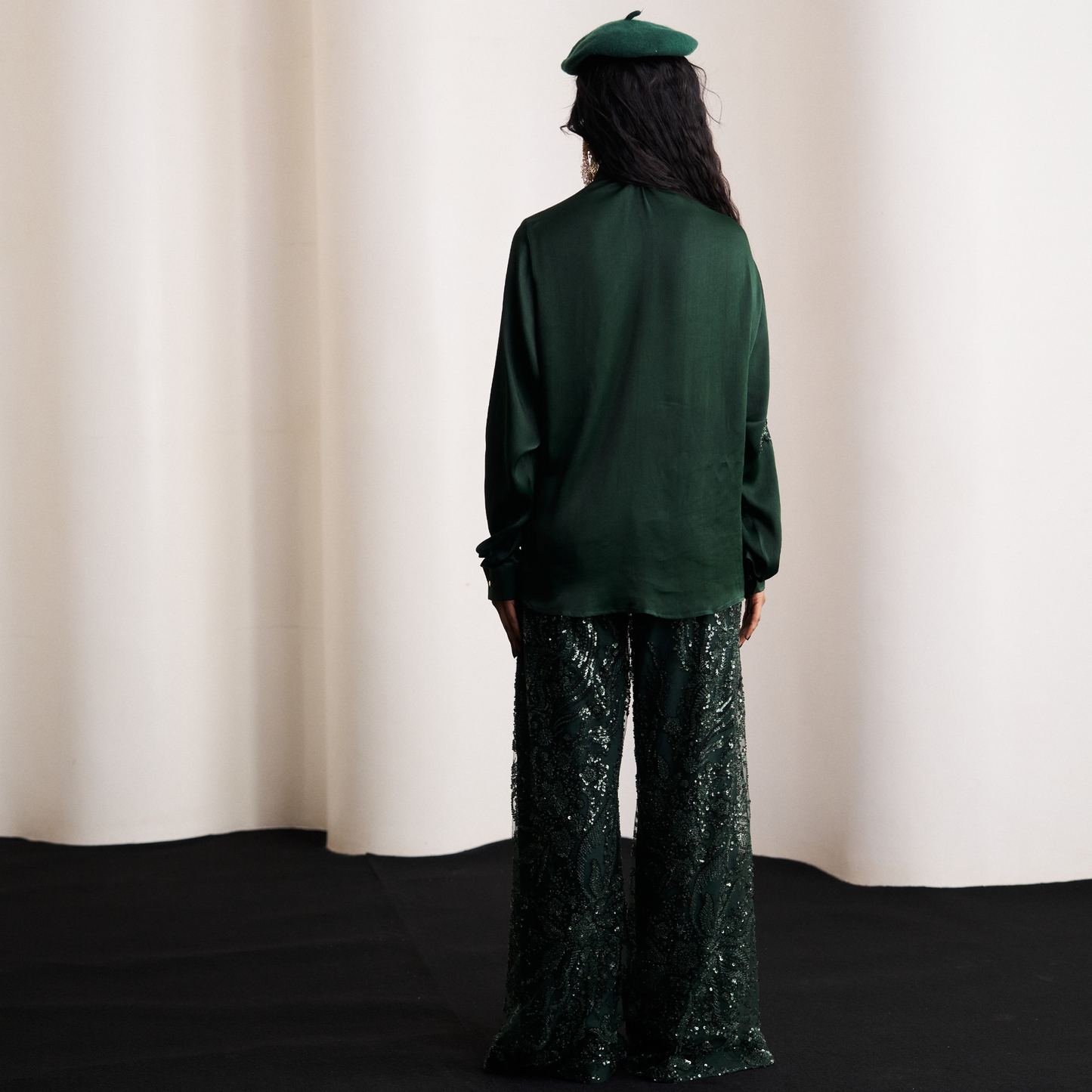 Green Embellished Pant Set