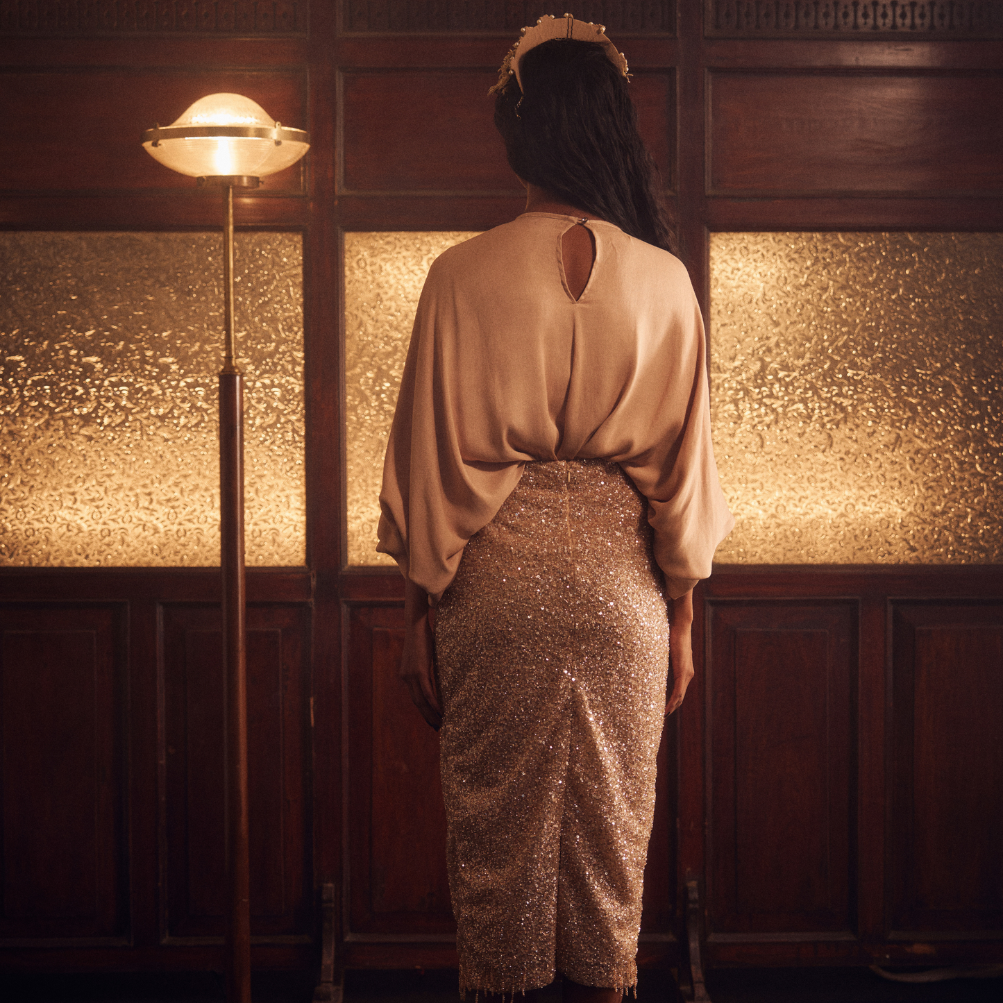 Gold Embellished Skirt Set