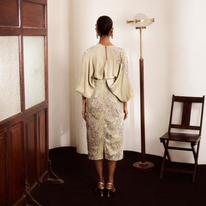The Green Chantilly Skirt set