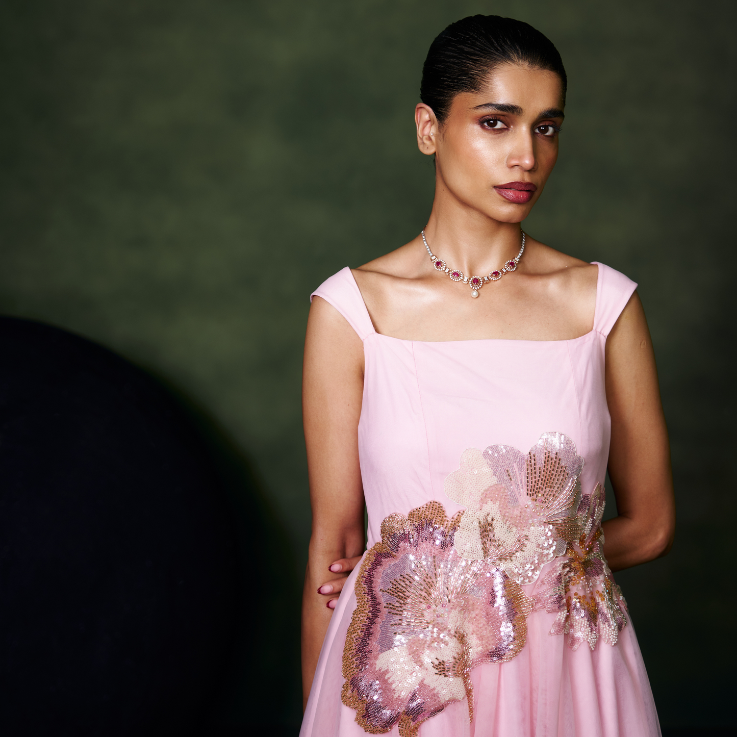 Floral Embellished Midi Dress