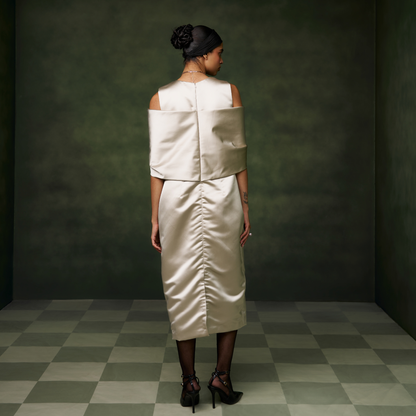 Structured Bow Midi Dress