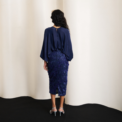 Blue Chantilly Skirt Set