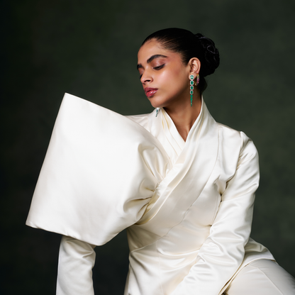 White Structured Bow  Co-ord Set