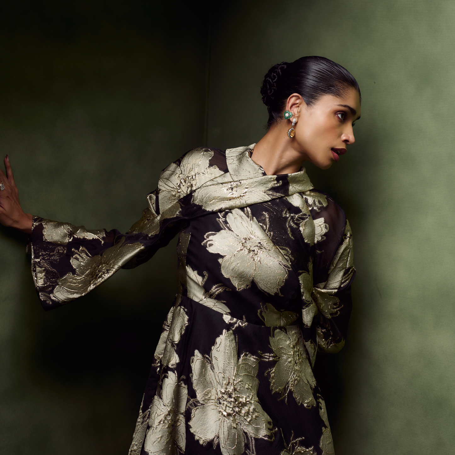 Jacquard Floral Dress