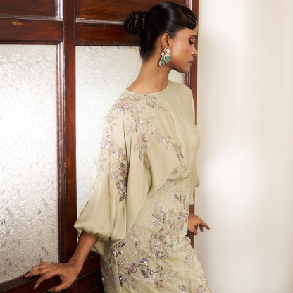 The Green Chantilly Skirt set