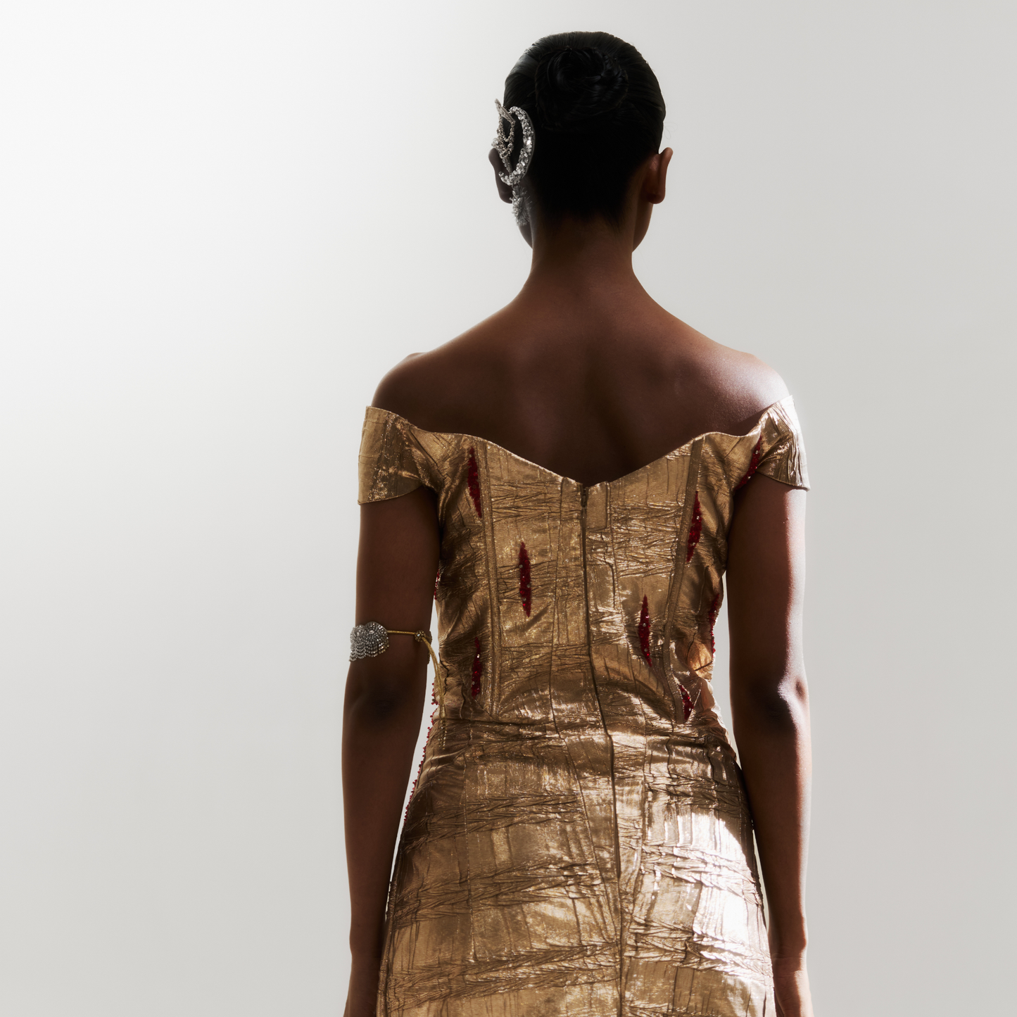 Gold textured dress