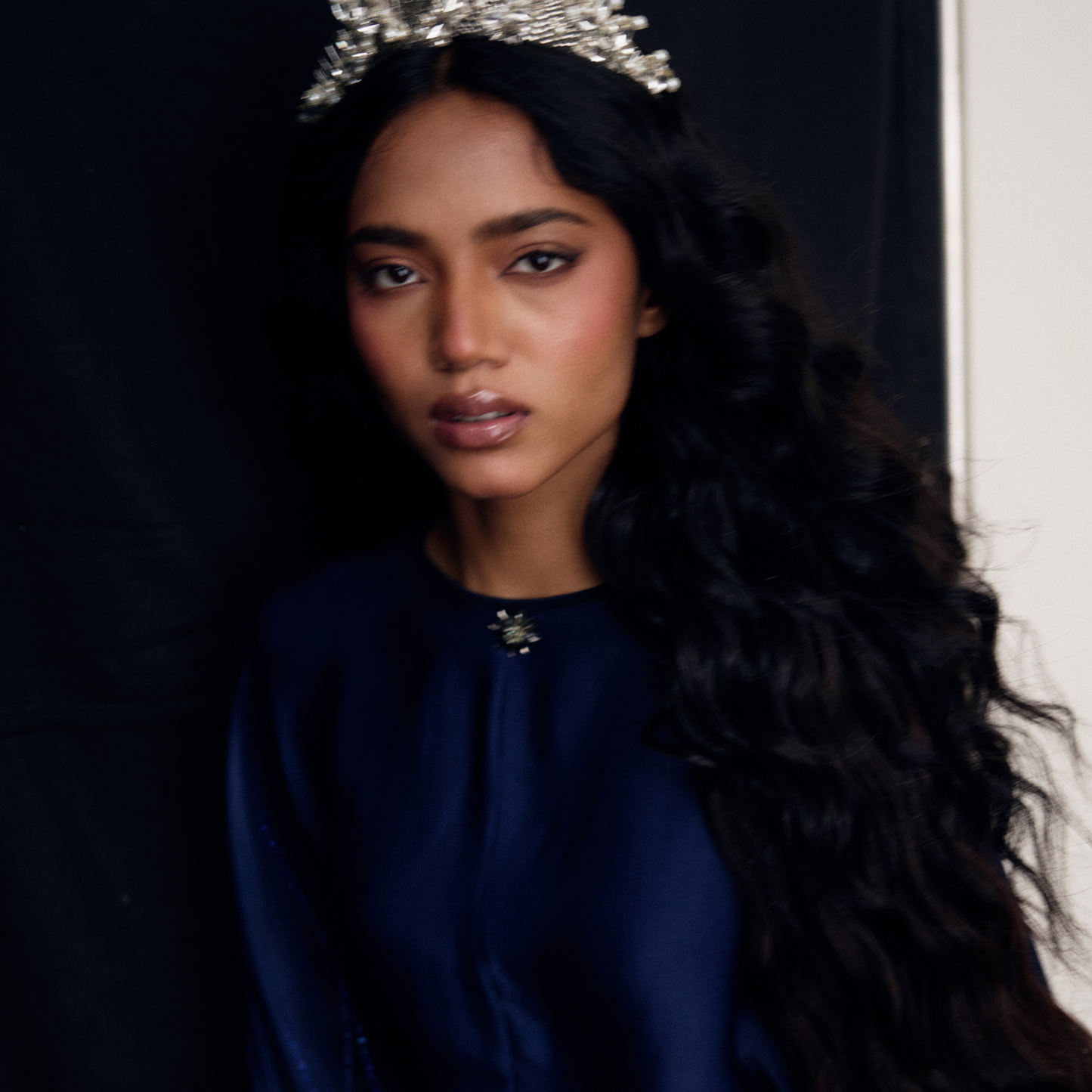 Blue Chantilly Skirt Set